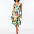 Donna Ricco Printed Sweetheart-Neck Dress, Size 10 by Vanessa Jane