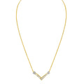 14K Yellow and White Gold 1/4 Cttw Princess Cut Diamond Channel-Set â€œVâ€ Shape 18" Pendant Necklace (H-I Color, SI2-I1 Clarity) by Bids.com
