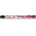 11.16 Ct Oval Multicolor Ombre Tourmaline Prong Sterling Silver Tennis Bracelet by Fine Color Jewels