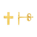14k Yellow Gold Post Earrings with Crosses by Bids.com
