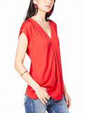 I.n.c. Women's Inverted-Pleat V-Neck Top, Size Medium by Vanessa Jane