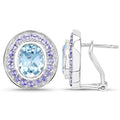 6.30 Carat Genuine Blue Topaz and Tanzanite .925 Sterling Silver Earrings by Bids.com
