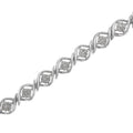 Sterling Silver Diamond Cluster Link Bracelet (1 cttw, I-J Color, I2-I3 Clarity) by Bids.com