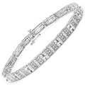 1.16 Carat Genuine White Diamond 14K White Gold Plated .925 Sterling Silver Bracelet by Avera Group