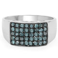 0.48 Carat Genuine Blue Diamond .925 Sterling Silver Ring by Bids.com