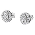 Sterling Silver Diamond Cluster Earrings (1 cttw, I-J Color, I2-I3 Clarity) by Bids.com