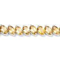 18.06 Ct Oval Golden Yellow Citrine Prong Sterling Silver Diagonal S-Link Tennis Bracelet by Fine Color Jewels