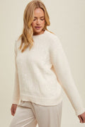 Sequin Detail Sweater - Off White by Boutique 23