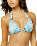 Bar III Womens Hardware-Trim Halter Bikini Top Crystal Blue,Large by Vanessa Jane