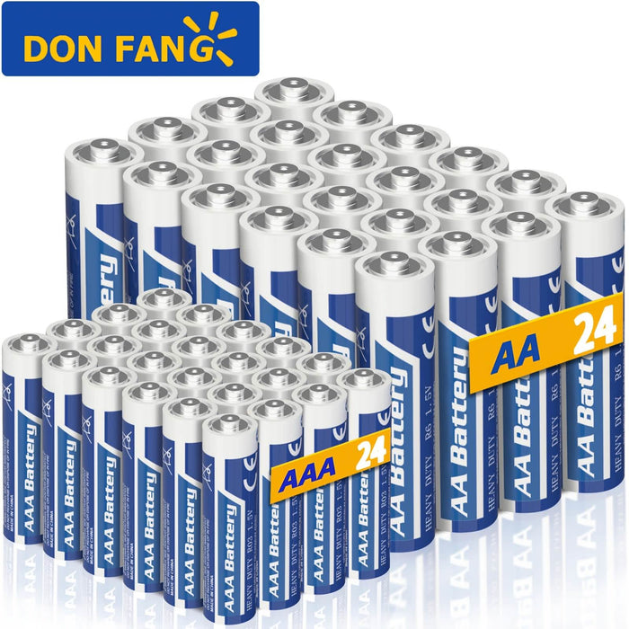 48-Pack: AA + AAA Carbon Battery Combo – 1.5V, Non-Rechargeable by DailySale