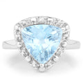 5.05 Carat Genuine Blue Topaz and White Topaz .925 Sterling Silver Ring by Bids.com