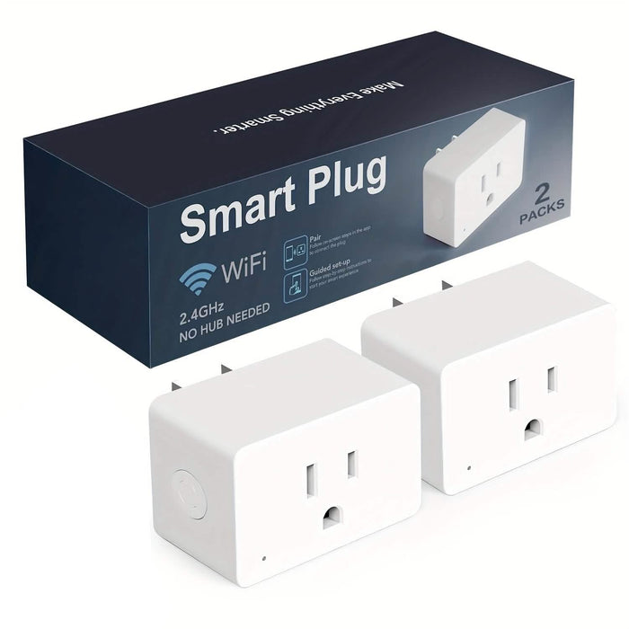 2-Pack: WiFi Smart Plug – 15A, Timer & App Control, Works with Alexa & Google Home by DailySale