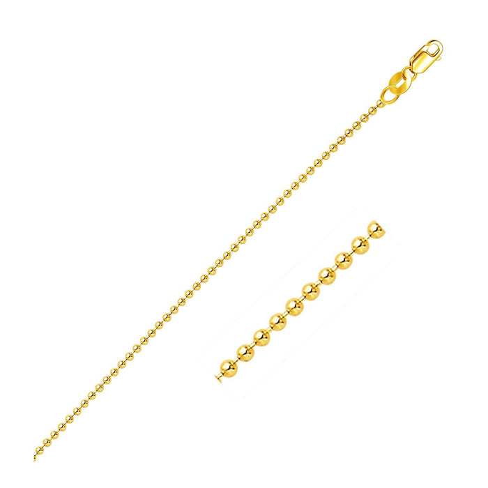14k Yellow Gold Bead Chain 1.5mm by Bids.com