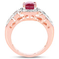 14K Rose Gold Plated 1.67 Carat Glass Filled Ruby and White Topaz .925 Sterling Silver Ring by Bids.com