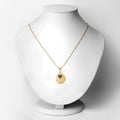 Round Blue Sapphire Prong Gold Plated Silver Mom Heart Pendant Necklace by Fine Color Jewels