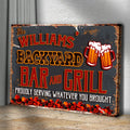 Backyard Bar And Grill Sign VII by Tailored Canvases