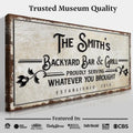 Backyard Bar & Grill Sign by Tailored Canvases