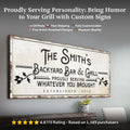 Backyard Bar & Grill Sign by Tailored Canvases