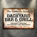 Backyard Bar & Grill Sign X by Tailored Canvases