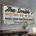 Backyard Bar & Grill Sign XX by Tailored Canvases