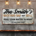 Backyard Bar & Grill Sign XX by Tailored Canvases