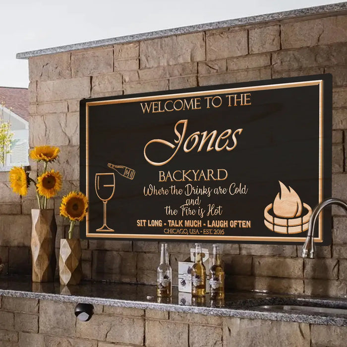 Backyard Sign by Tailored Canvases