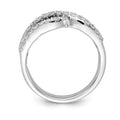 Baguette Blue Sapphire and Diamond Prong 14K White Gold Infinity Halo Ring by Fine Color Jewels