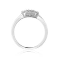 Baguette White Topaz Prong Sterling Silver Fashion Halo Ring by Fine Color Jewels