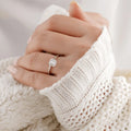 Baguette White Topaz Prong Sterling Silver Fashion Halo Ring by Fine Color Jewels