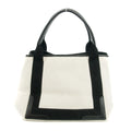 Balenciaga Logo White / Black Canvas Cabas Tote Bag-#3163 by Bolt Boutique