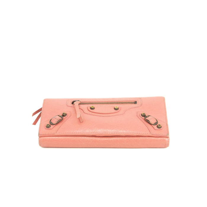 Balenciaga Pink Leather Continental Long Wallet #3691 by Bolt Boutique