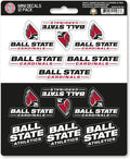 Ball State University Cardinals 12-Piece Mini Decal Sticker Set, 5x6 Inch Sheet, Gift for football fans for any hard surfaces around home, automotive, personal items by Fielders Choice