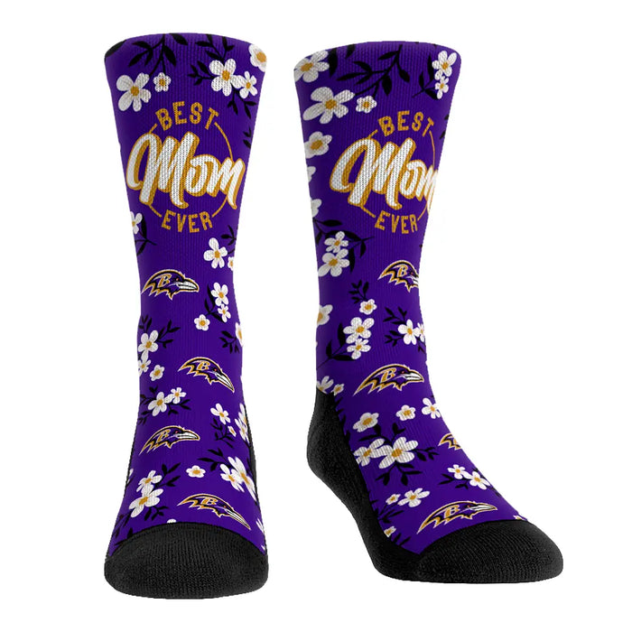 Baltimore Ravens - Best Mom Floral by Rock 'Em Socks