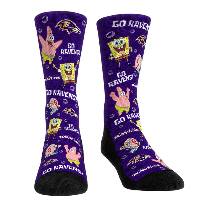 Baltimore Ravens - SpongeBob SquarePants - Characters All-Over by Rock 'Em Socks