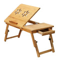 Bamboo Laptop Desk with Side Storage Drawer by DailySale