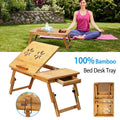 Bamboo Laptop Desk with Side Storage Drawer by DailySale