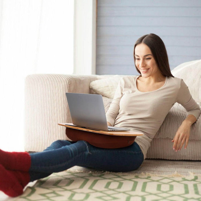 Bamboo Laptop Lap Desk with Pillow Cushion Stand Holder Table by DailySale