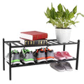Bamboo Shoe Rack 2-Tier Stackable Shoe Shelf by DailySale