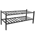 Bamboo Shoe Rack 2-Tier Stackable Shoe Shelf by DailySale