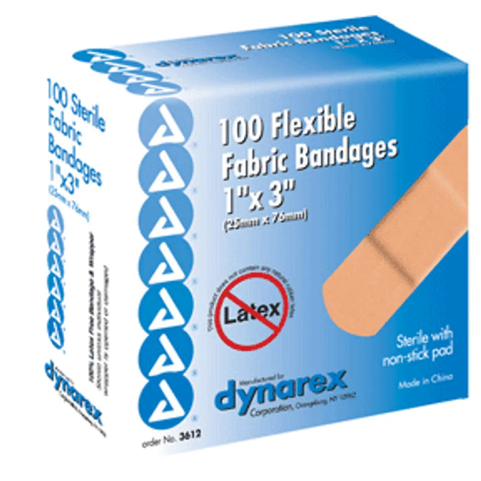 Dynarex Adhesive Flexible Fabric Sterile Bandages 1 X 3 Inches 100 Ea by Pasteur Pharmacy