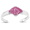 7.38 Carat Glass Filled Ruby, Ruby and White Topaz .925 Sterling Silver Bangle by Bids.com