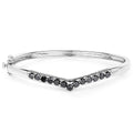 2.28 Carat Genuine Black Diamond .925 Sterling Silver Bangle by Bids.com