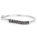 3.53 Carat Genuine Black Diamond .925 Sterling Silver Bangle by Bids.com