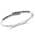 2.52 Carat Genuine Black Diamond .925 Sterling Silver Bangle by Bids.com