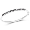 Genuine Black Diamond Bangle Bracelet by Fine Color Jewels