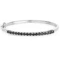 Genuine Black Diamond Bangle Bracelet by Fine Color Jewels
