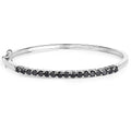 2.50 Carat Genuine Black Diamond .925 Sterling Silver Bangle by Bids.com