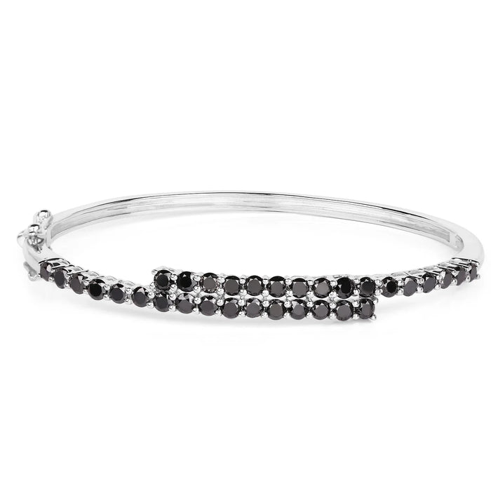 Genuine Black Bangle Diamond Bracelet by Fine Color Jewels
