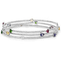 Genuine Multi Stones Bangle by Fine Color Jewels
