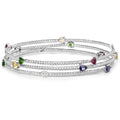 3.88 Carat Genuine Multi Stones .925 Sterling Silver Bracelet by Bids.com